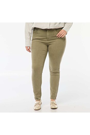 KIABI High-rise skinny trousers GREEN