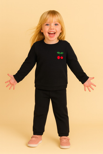 BUUFUU Girls' Suit Cotton Long Sleeve Bottom Top Set