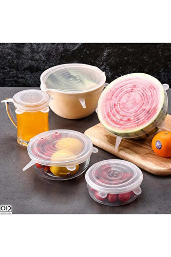 ORIGINAL DEALS Set 6 Silicone Lids, Flexible for Pots, Pans, Bowls and Jars