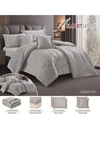 smart home Double-sided bedspread (velvet & fur side),Filled bedspread, Premium 6-piece duvet set, 250x230cm
