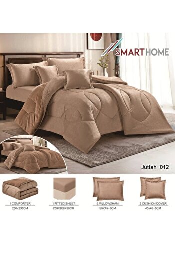 smart home Double-sided bedspread (velvet & fur side),Filled bedspread, Premium 6-piece duvet set, 250x230cm
