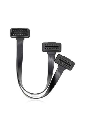 TECHSTAR ® Extension Cable, 2 in 1 Car Adapter to OBD2 16 Pin, 30cm
