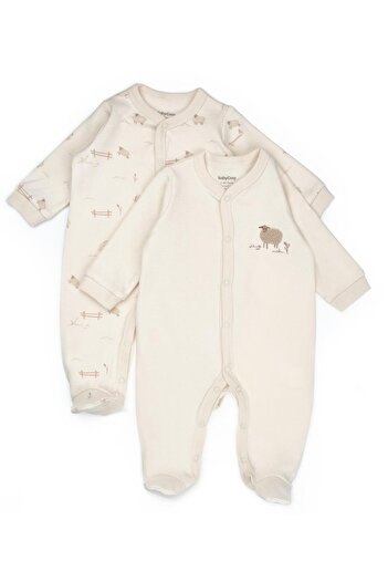 BabyCosy Organic Wear Baby 2-Pack Rompers 100% Organic Cotton, Baby - Newborn - Csy8181