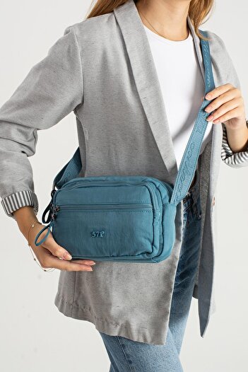 571 Collections Çanta Soft Textured Ultra-Lightweight, Waterproof Polyamide Fabric Shoulder Bag Blue Model: (571-13-14E)