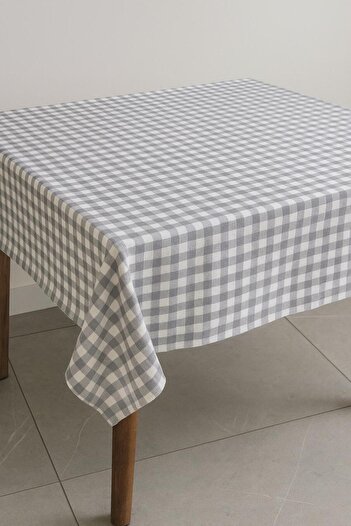 PARELDA HOME Gray Plaid Tablecloth 170*170 cm