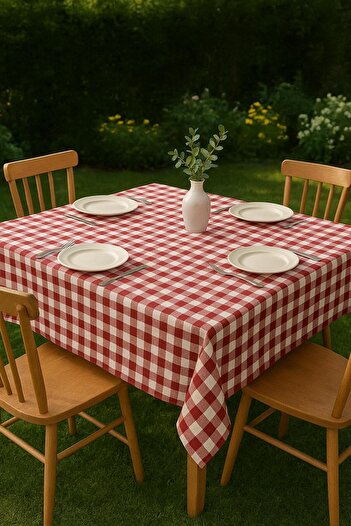 PARELDA HOME Red Plaid Tablecloth 170*170 cm