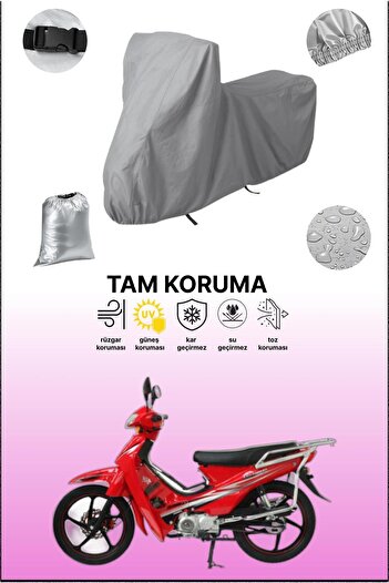 dokaca Gray Mondial 100 Mfh Compatible Motorcycle Tarpaulin, Protective Cover, Motor Tarpaulin