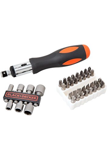 Black&Decker Black & Decker 40 Pieces Ratchet Screwdriver with Socket & Screwdriver Bitset in Kitbox