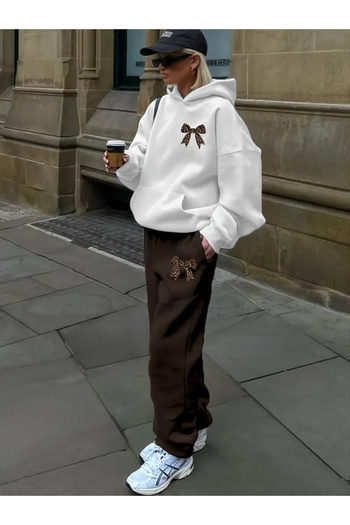 Keywest Women's Leopard Ribbon Printed Oversize Tracksuit Set