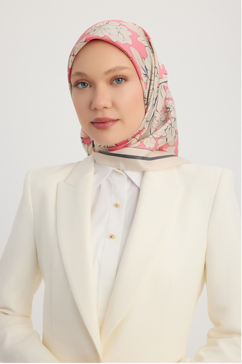 Schaless Flower Dream - Powder - 100% Silk Twill Scarf - 90X90 cm