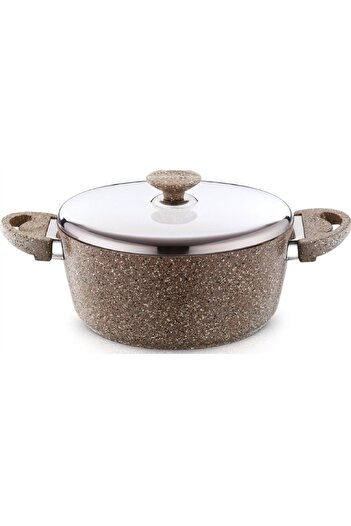 SAFLON Granite cooking pot with stainless steel lid. Capacity: 28 cm