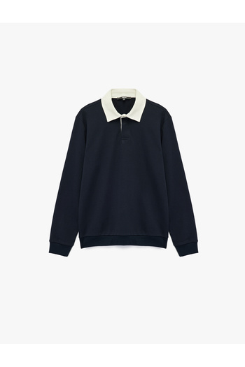 Koton Shardonlu Buttoned Polo Neck Long Sleeve Sweatshirt