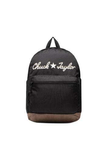 Converse Unisex Black Backpack with Star Chevron Logo & Multiple Pockets