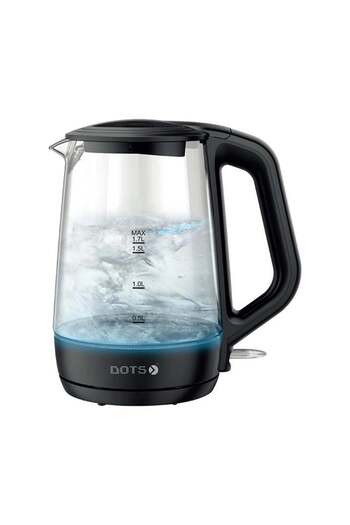 DOTS Glass Water Kettle, 1.7 Liter, 1850-2200 Watts, White Color