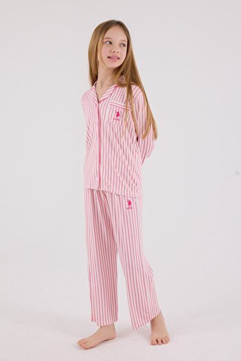 U.S. Polo Assn. 4-15 Years Old Licensed U.S. Polo Assn. Girls' Suit-Fuchsia