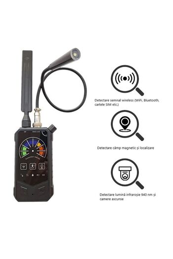 Aishine 3-in-1 Anti-Spy Detector DE012 – hidden cameras, RF signals and GPS with magnet