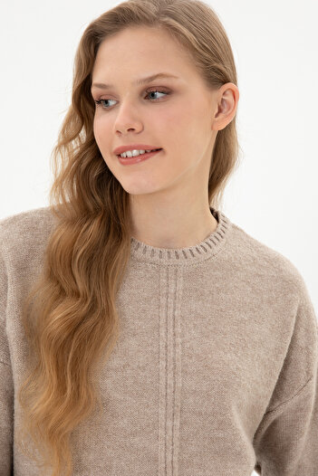 U.S. Polo Assn. Women's Beige Sweater With Double Cuffs