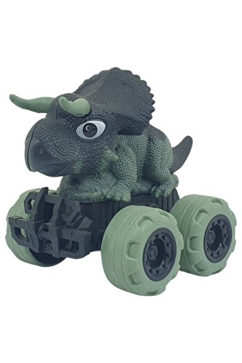 Birlik Oyuncak Friction Powered Dinosaur Cars 12 cm - H-20 - Triceratops - Green
