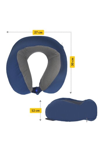 4Fizjo Travel Pillow, 4FIZJO, Memory Foam, Velour/Cotton, Blue