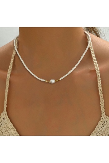 SIC MODA White Pearl Necklace 6107A