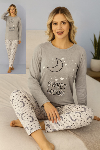 Rüyam Women's Long Sleeve Pajama Set Patterned
