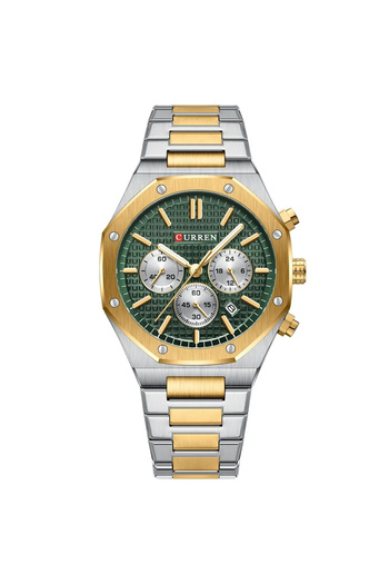 Curren Quartz Analog Fashion Elegant Silver/Green Men's Watch