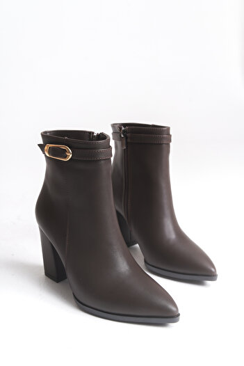 Shoesers Γυναικείες μπότες με μεσαίο τακούνι με λεπτομέρεια με φερμουάρ και μυτερή μύτη