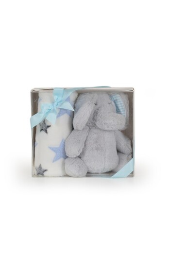 Cangaroo Set Blanket for Children with Toy Elephant Blue 90/75 cm