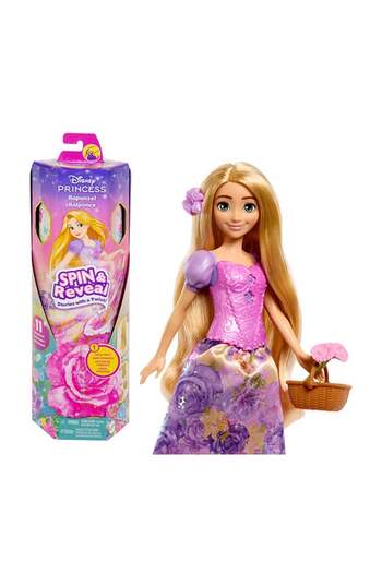 Disney Princess Princess Rapunzel Fashion Doll Set, Spin & Reveal with 11 Surprises Including 5 Acce