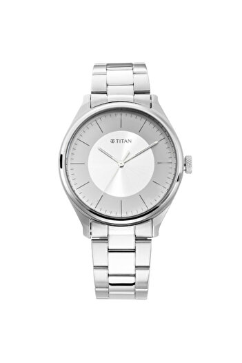 Titan Men's Analog Silver White Dial Watch - 1802SM03