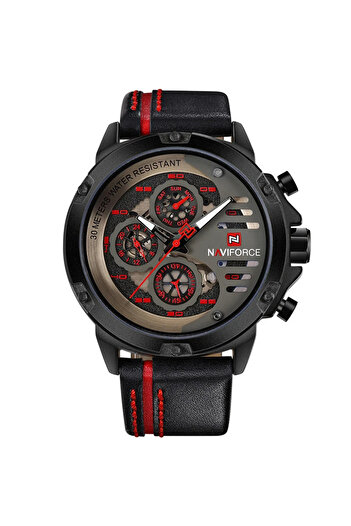 Naviforce Men's Watch Sport Casual Analog Quartz Chronograph Red