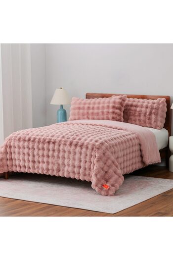 Orange Bed & Bath Winter Bubble | 6-Piece Double Faux Fur Winter Duvet Set
