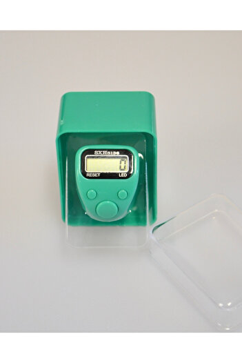 Bilenler Mini Lighted Zikirmatik with Special Box – Stylish Design, Resettable, Portable Prayer Bead Counter Green