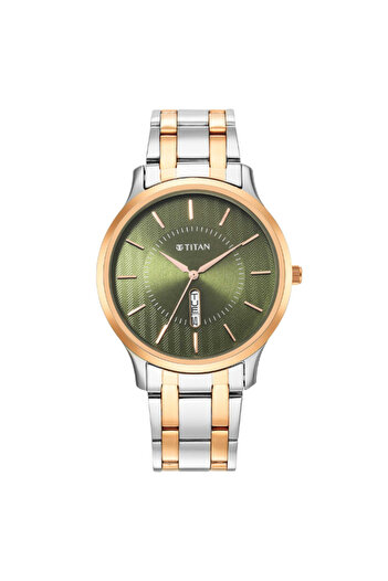 Titan Men's Analog Green Dial Watch - 1825KM03