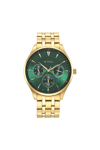 Titan Men's Multifunction Green Dial Watch - 90127YM05