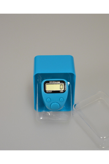 Bilenler Mini Lighted Zikirmatik with Special Box – Stylish Design, Resettable, Portable Prayer Bead Counter Blue
