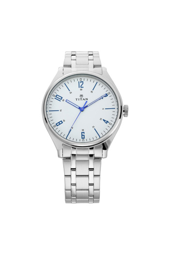 Titan Men's Analog White Dial Watch - 1802SM01