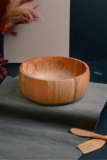 Bayev Bamboo Acacia Large Bowl Wooden Salad Bowl 700822