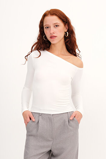 Addax Asymmetric Collar Blouse B0579