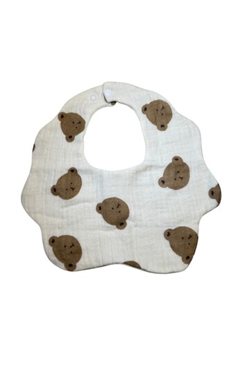 OEM Cotton bib, adjustable size, without fluorescent agent, 21 x 23 cm
