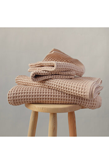 Püskül Tekstil Luxury 4-Piece Waffle Weave Towel Set (2 Bath + 2 Hand), 100% Cotton Quality Quick-Drying Towels