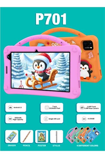 TELZEAL P701 7-Inch Android Tablet with Single SIM, 6GB RAM 256GB ROM, 1024×600 HD Display, 3000mAh