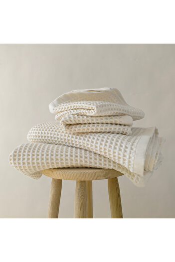 Püskül Tekstil Luxury 4-Piece Waffle Weave Towel Set (2 Bath + 2 Hand), 100% Cotton Quality Quick-Drying Towels