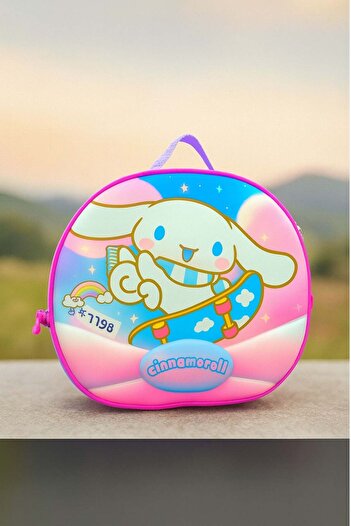 SANRIO Kids Circular School Bag with Cinnamoroll Cartoon Design