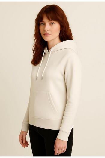 AXXEL Γυναικεία κρεμ μπλούζα με κουκούλα Oversize-W1108-K