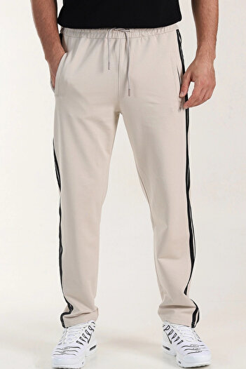 EXSPORT Compact 2-Stripe Zippered Straight-Leg Sweatpants