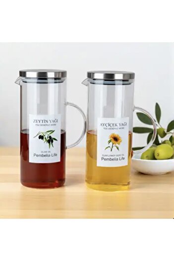 Pembelia Life 2-piece metal lid 1500 ml large size oil pot set sunflower oil olive oil set