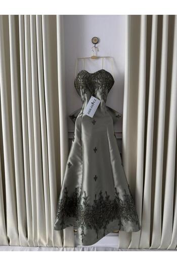 ABRARYZ Mikado embroidered evening dress