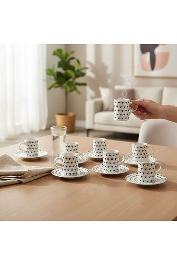 Güral Porselen Camelia 12 Piece Coffee Cup Set for 6 People 6656