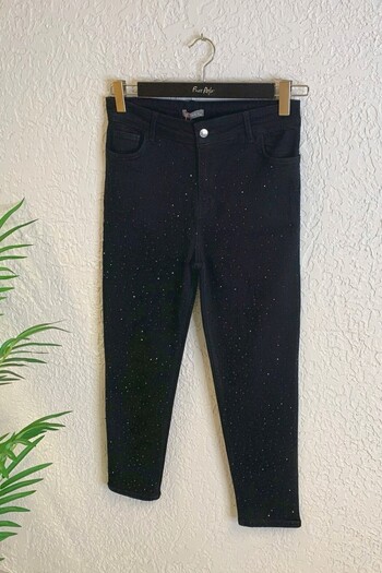 Büyük Moda Serpme Stone Printed Skinny Jean
